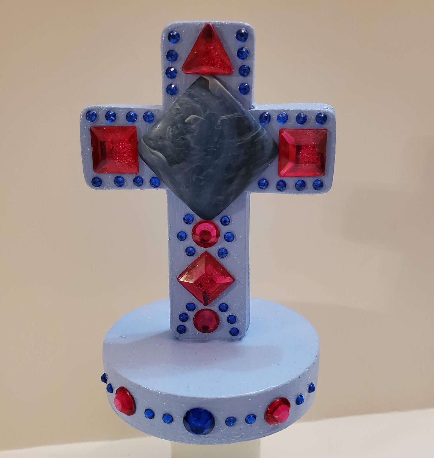 Baby Blue and Pink Standing Cross
