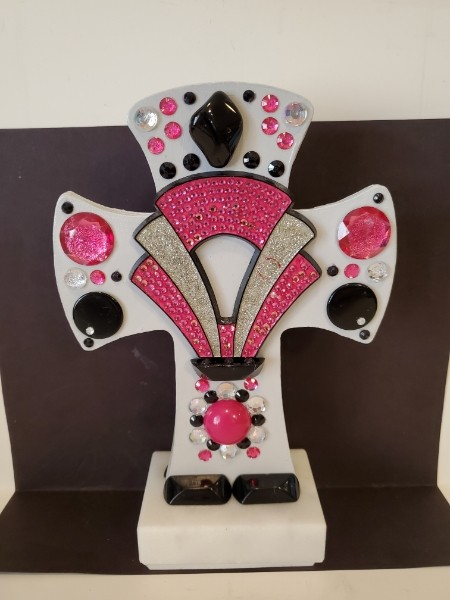Black and Pink Marble Cross