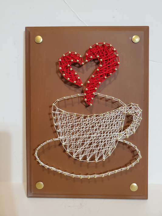 Latte Heart String Art