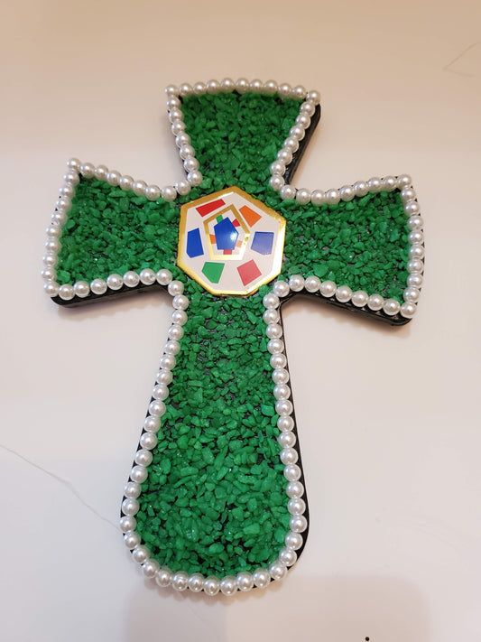 Green Mosaic Cross