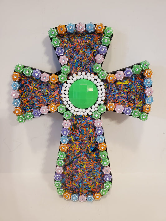 Green Pastel Mosaic Cross