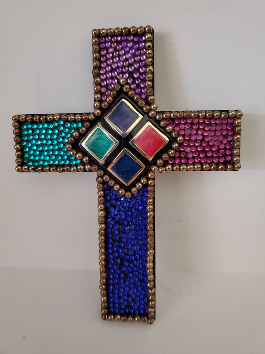 Multi Colored Mosaic Cross