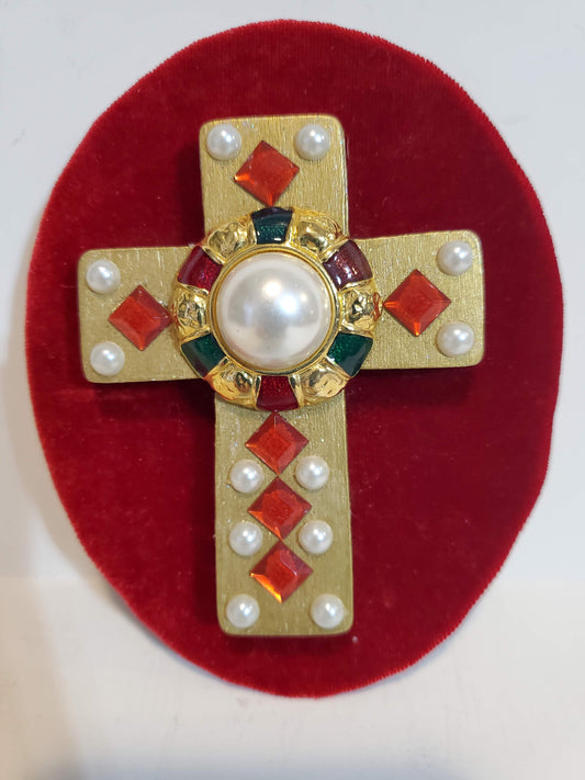 Red Green Gold Small Cross